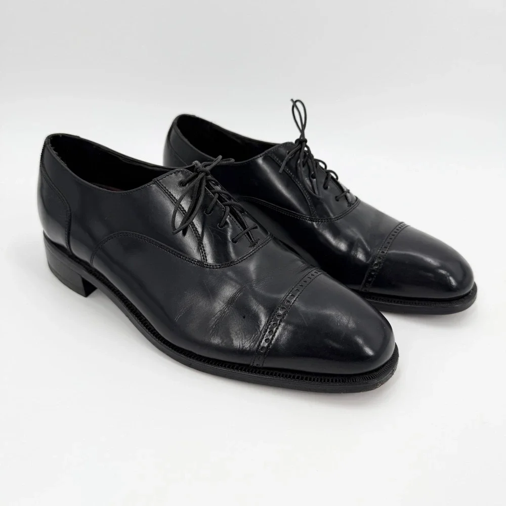 Florsheim Lexington 17067-01 Cap Toe Black Leather Classic Oxford Shoe Men 12D